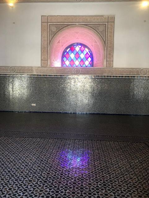 A tiled courtyard path at the Bahia Palace