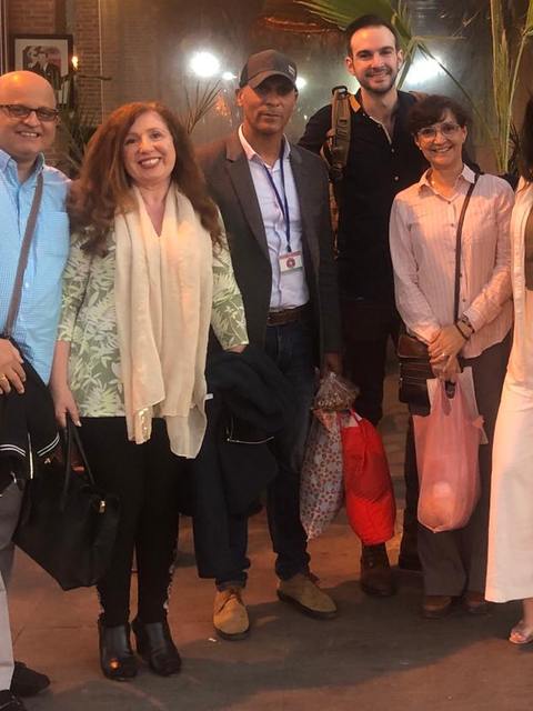 A group with Adil at the end of an evening walk